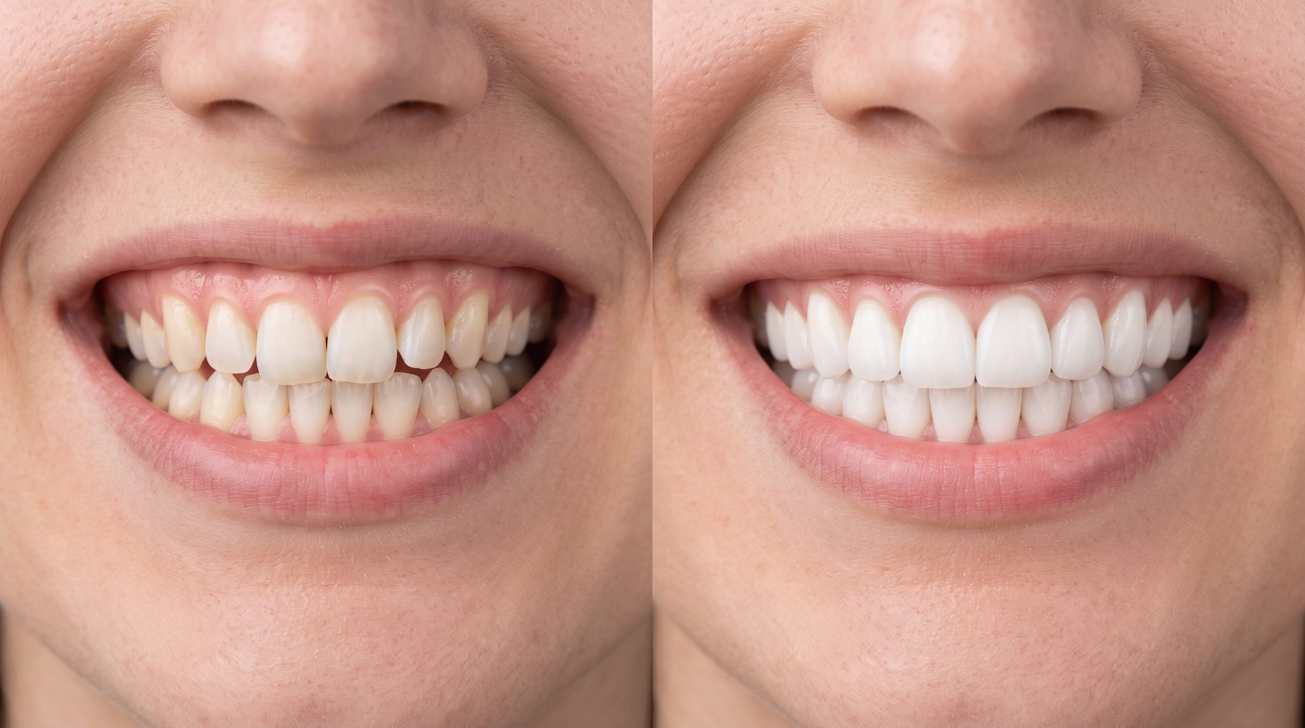 Comparativa antes y después de ortodoncia invisible con apiñamiento dental corregido