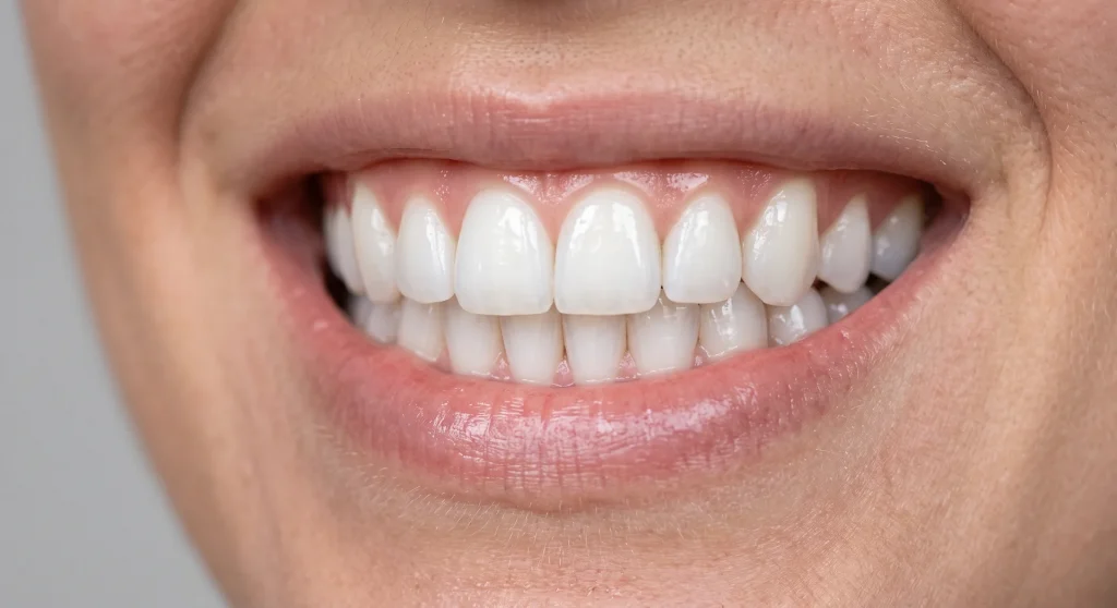 Resultado de ortodoncia invisible en Barcelona con dientes perfectamente alineados